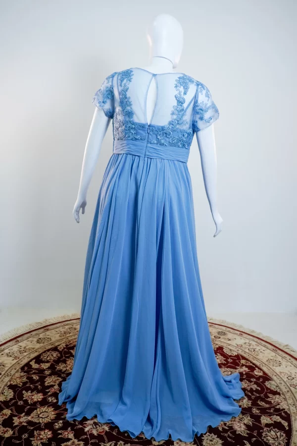 Vestido Longo De crepe com Renda - Image 2