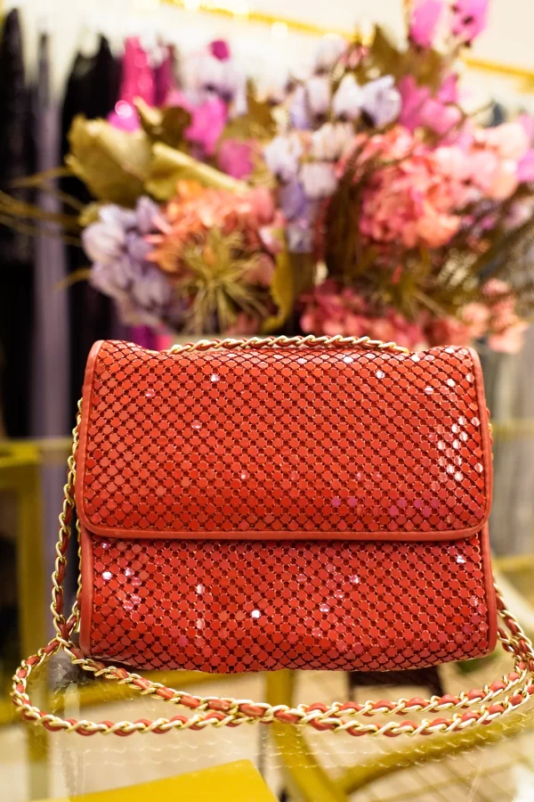 Bolsa Clutch Vermelha Paetê
