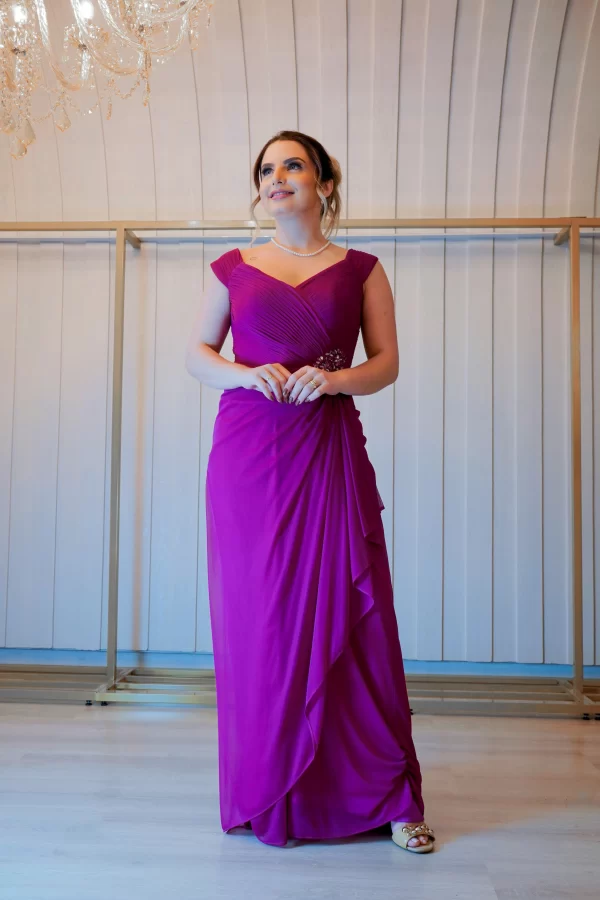 Vestido Longo Tule Bordado
