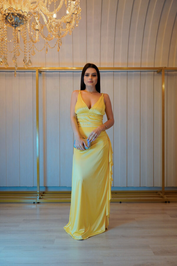 Vestido Longo Malha Fria Bordado