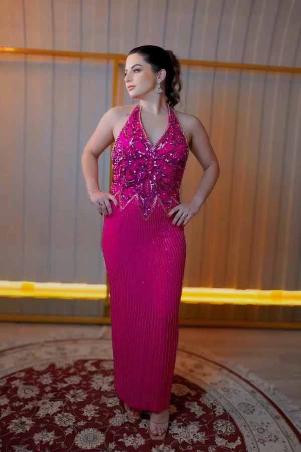 Vestido Mide bordado